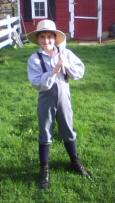 Boy in pioneer clothing