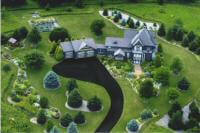 Aerial view of fancy home