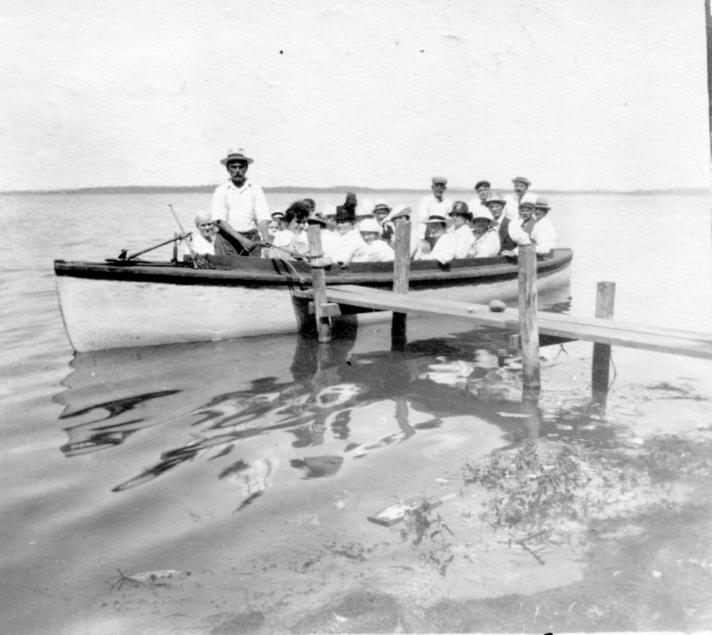 Men on a small boat.