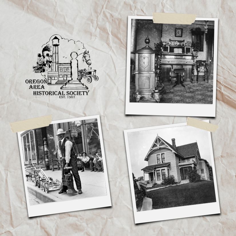 Old photos and the Oregon Area Historical Society logo