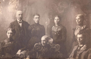 Robert P. Main family photo: (Back row) Edwin, Alice, Anna, Harriet;
(Front) Frances, Cordelia Ann, and Walter