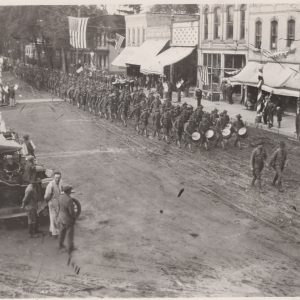 Troops marched through town in 1918 during World War 1