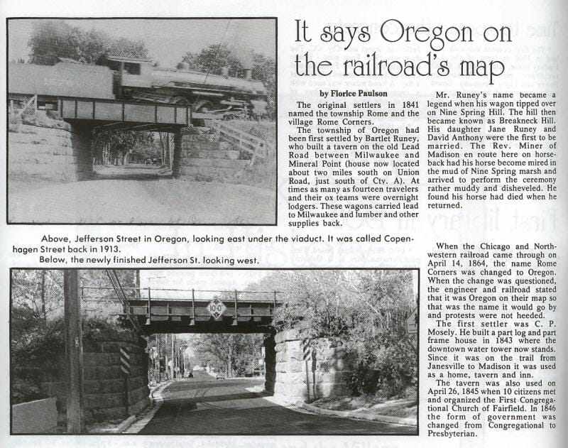 It says Oregon on the railroad map